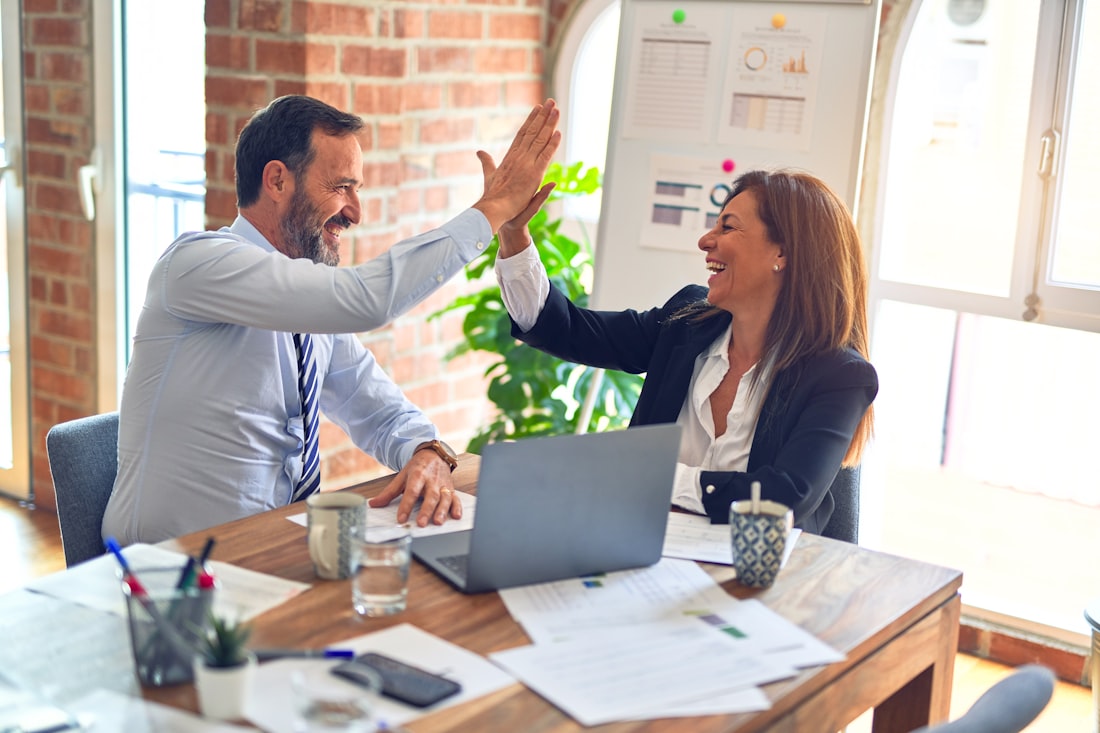 A candidate celebrating a successful hire